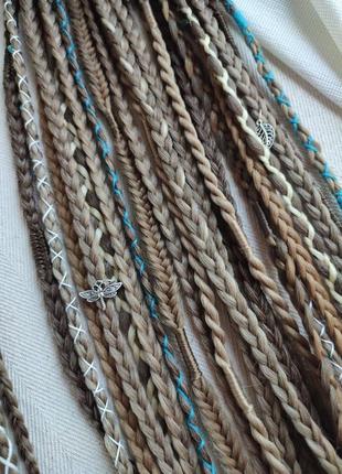 Афрорезинка блонд русый, афрокосы на резинке, косички на фестиваль, афрохвост перика блондинка