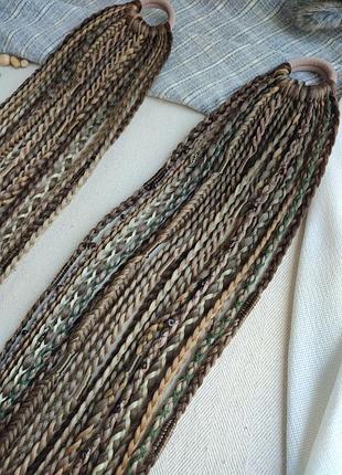 Афрорезинка блонд русый, афрокосы на резинке, косички на фестиваль, афрохвост перика блондинка