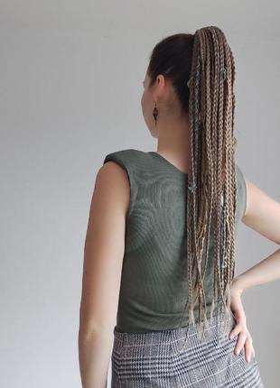 Афрорезинка блонд русый, афрокосы на резинке, косички на фестиваль, афрохвост перика блондинка