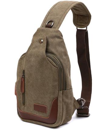 Функциональная мужская сумка через плечо vintage 20386 зеленый1 фото
