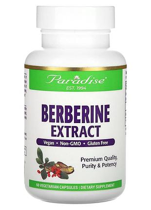 Берберин paradise herbs berberine для підтримки рівня глюкози у крові 60 вегетаріанських капсул