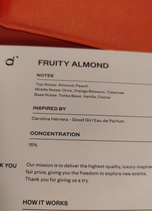 Парфумована вода жіноча (духи) dossier fruity almond 50 мл by carolina herrera's good girl3 фото