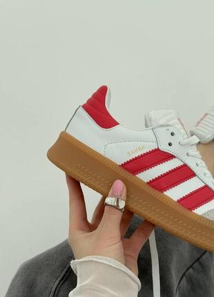 Кроссовки женские adidas samba white/red premium6 фото