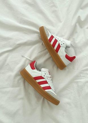 Кросівки жіночі adidas samba white/red premium2 фото