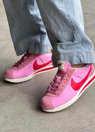 Nike cortez nylon pink sale