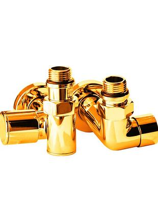 Кран кутовий під тен, 1/2"х1/2", під золото, 2 шт.