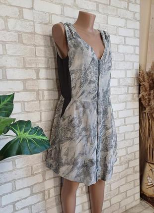 Фирменное vero moda легкое летнее платье миди в сером цвете, размер м-л3 фото