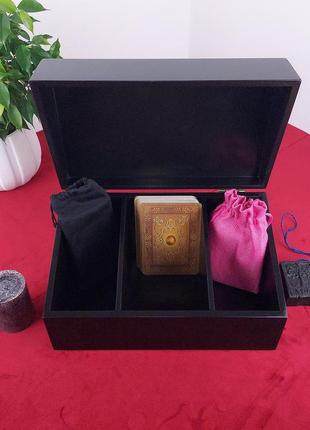 Скринька чорна на 3 відділи, 250/145/140 мм, wooden organizer