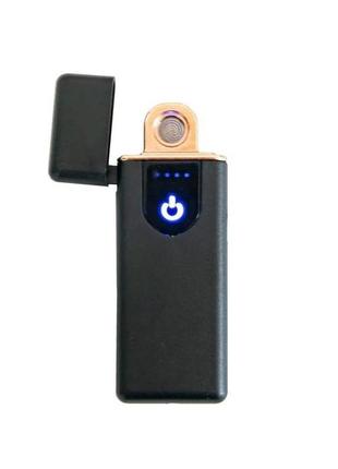 Электрозажигалка usb zgp abs, сенсорная электрическая зажигалка спиральная. цвет черный
