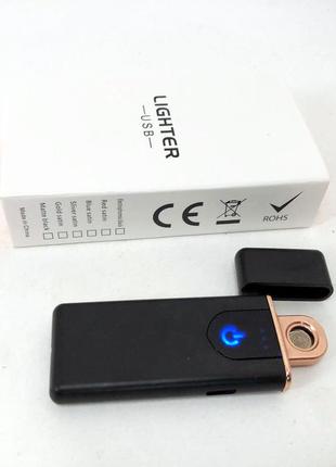 Электрозажигалка usb zgp abs, сенсорная электрическая зажигалка спиральная. цвет черный