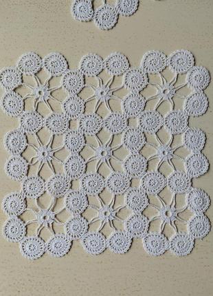 Винтаж🤩👌🤍старинные восхитительные кружевные салфетки ручной работы, 23х23😍👍🤍