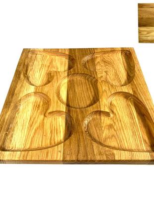 Деревянная тарелка квадратная из натурального дерева, закусочная тарелка 30х30х2,5 см1 фото