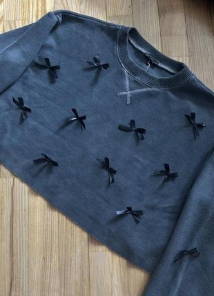 Кастомна кофта від rikky hype, світшот, вкорочена толстовка, кофта зі стрічками