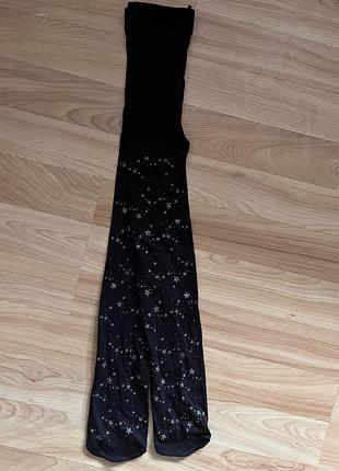 Нарядні чорні капронові колготки зірочки зірки h&m george