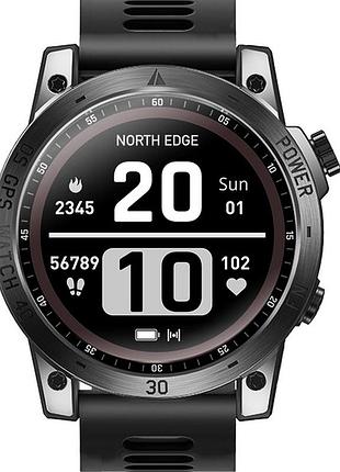 Мужские умные смарт часы north edge crossfit gps black с компасом