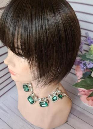 Накладка топер макушка челка 100% натуральный волос с имитацией кожи головы.славянский волос.