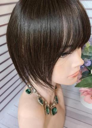 Накладка топер макушка челка 100% натуральный волос с имитацией кожи головы.славянский волос.