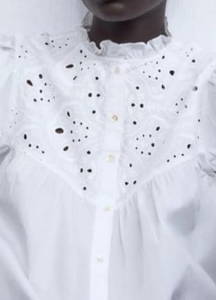 Рубашка из прошвы, блуза zara2 фото