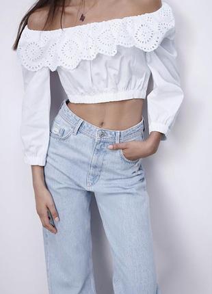 Блузка рубашка топ zara l. біла