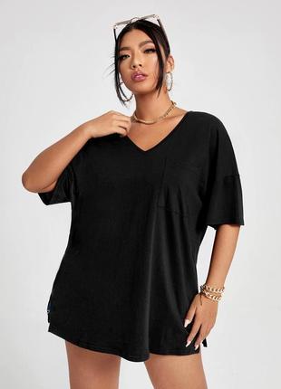 Модная женская футболка блузка xxl с коротким рукавом и v-вырезом9 фото