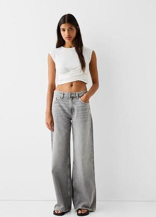 Серые джинсы палаццо широкие джинсы palazzo wide leg