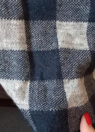 💙 свитер джемпер кроп укороченный в клетку клетка шерсть альпака3 фото