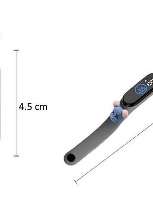 Детские сенсорные электронные часы с 3д браслетом  водонепроницаемые серый с собачкой