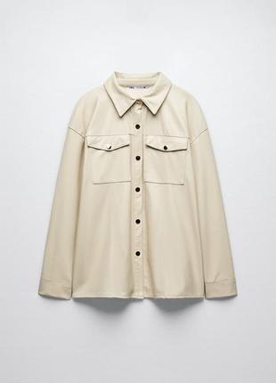 Куртка рубашка из эко кожи zara new оверсайз