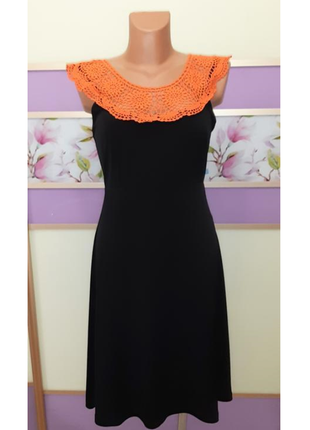 1+1=3 оригинальное черное приталенное платье миди nice.lady, размер 44 - 461 фото