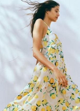 Легкий сарафан с лимонами от h&m