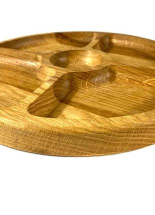 Деревянная тарелка из натурального дерева диаметр 30 см, высота 2 см, тарелка для закусок4 фото