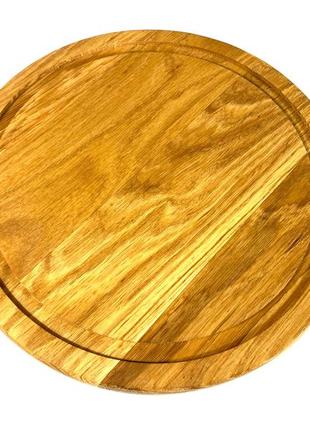 Деревянная тарелка из натурального дерева диаметр 25 см, высота 2 см, тарелка для закусок4 фото