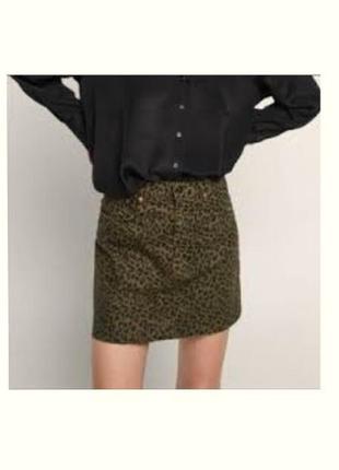 Новая юбка в леопардовый принт на пуговицах от tu