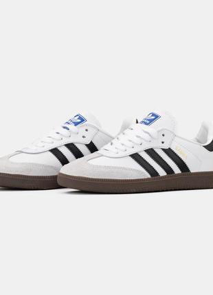 Кроссовки женские adidas samba white black gum