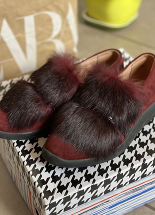 Классные лоферы zara натуральная замша!