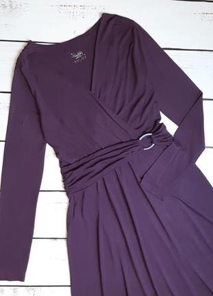1+1=3 стильное нарядное фиолетовое платье миди thibo, размер 46 - 483 фото