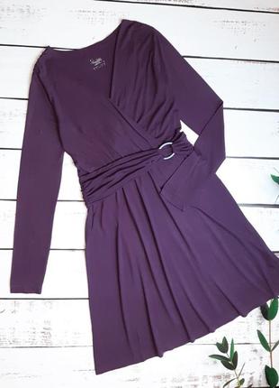 1+1=3 стильное нарядное фиолетовое платье миди thibo, размер 46 - 482 фото