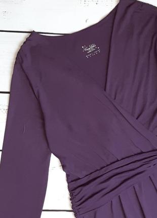 1+1=3 стильное нарядное фиолетовое платье миди thibo, размер 46 - 484 фото
