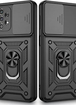 Протиударний чохол із кільцем під магнітний тримач на samsung a23 чорний