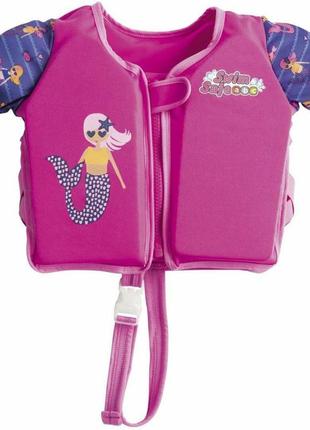 Жилет для плавання aqua speed ​​swim vest with sleeves 32147-03 рожевий, синій діт 18-30кг