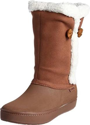 Crocs деми сапоги из синтетической замши modessa synthetic suede button boot shoes bronze