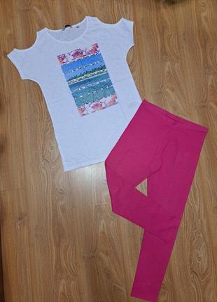 Комплект футболка с лосинами на 12-14лет