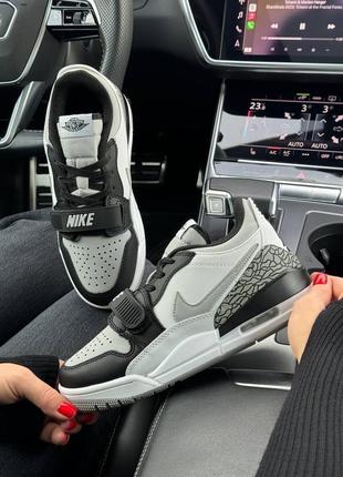 3 кольори🌈 жіночі кросівки в стилі nike air jordan legacy 312 low найк джордан / демісезонні / літні, осінні / шкіра / чорні, білі, сірі