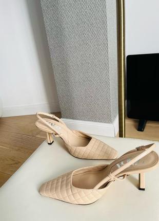 Zara шкіряні босоніжки слінбекс 100% натуральна шкіра