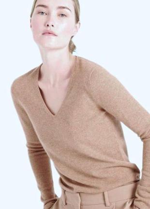 Бежевый толстый свитер джемпер женский zara 100% кашемир р.s, xs