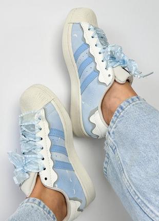 Кроссовки женские adidas superstar cappuccino blue