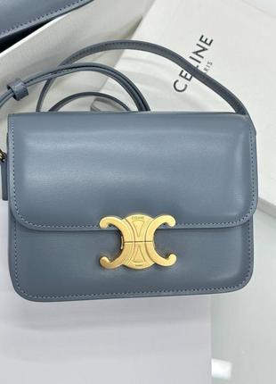 Сумка люкс стиля celine голубой цвет