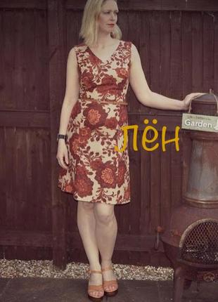 Льняное шикарное платье в цветы tu1 фото