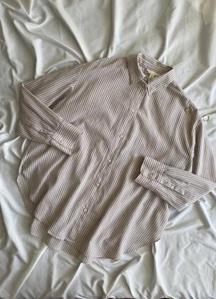 Легкая удлиненная блуза в полоску из жатки h&m, рубашка2 фото