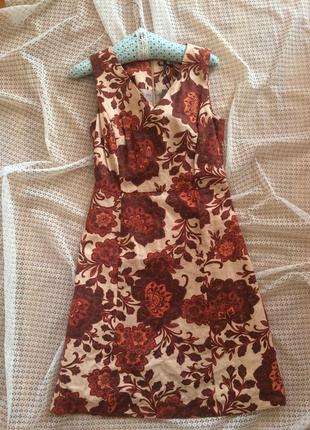 Льняное шикарное платье в цветы tu2 фото